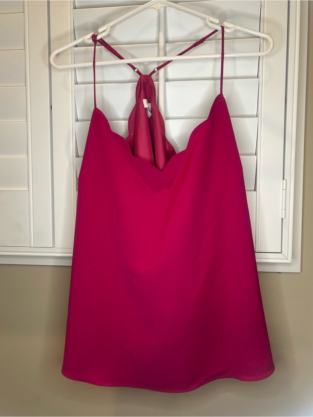 Women’s J Crew Neon Plum scalloped cami tank size 16